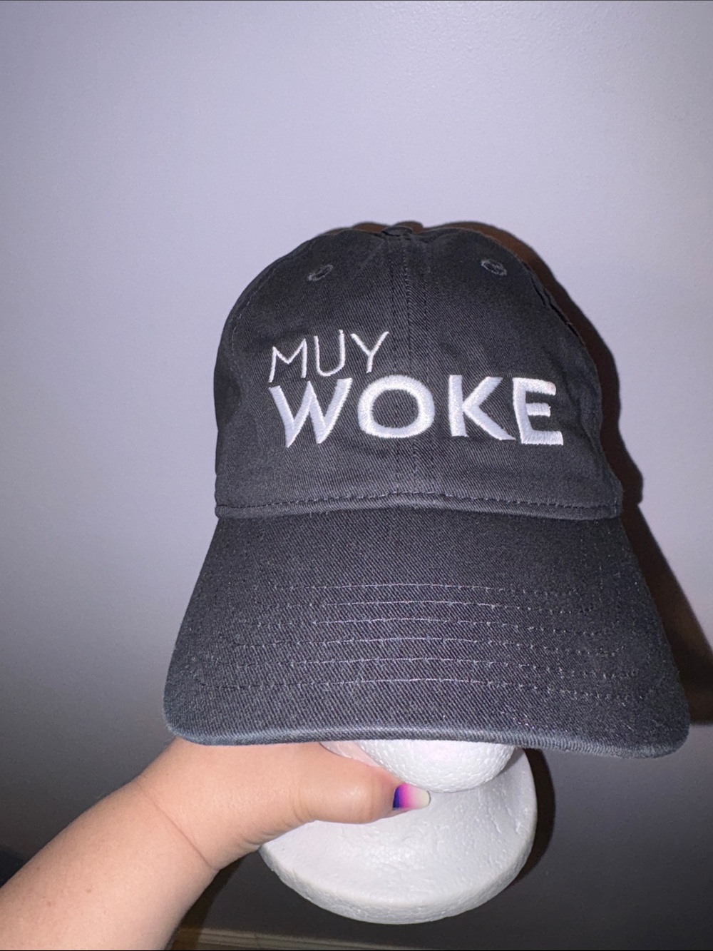 Muy Woke Econscious Black Embroidered Baseball Hat Cap OS